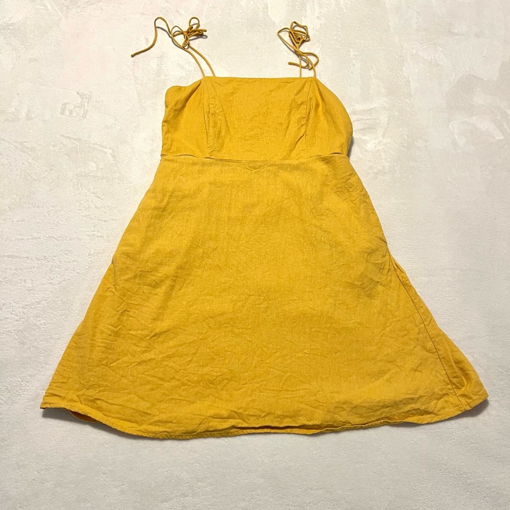 Old Navy - Fit & Flare Tie-Strap Linen-Blend Mini Dress